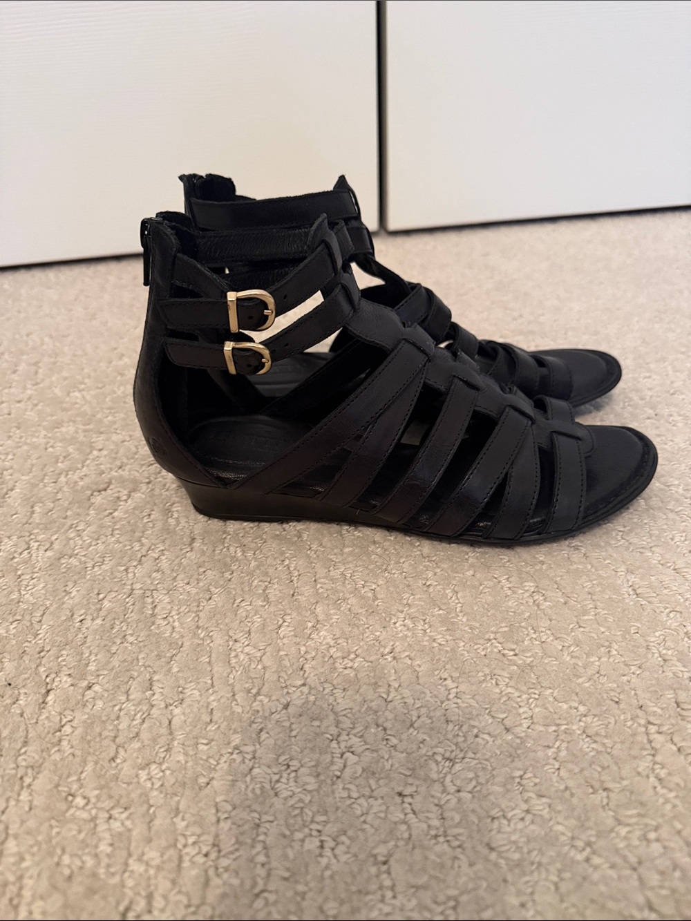 Women's Black Strappy Gladiator Sandals